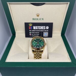 Rolex Sky-Dweller Green Dial 2025 Release Full Yellow Gold 42mm
