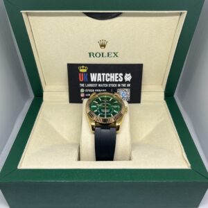 Rolex Sky-Dweller Green Dial 2025 Release Oysterflex Yellow Gold 42mm
