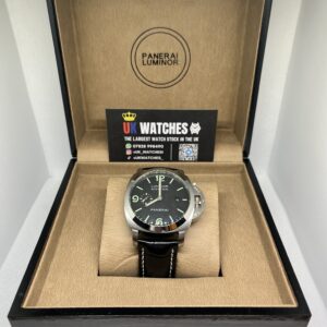 Panerai Luminor Marina Black Dial Leather Strap Stainless Steel 44mm