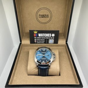 Panerai Luminor Marina Blue Dial Leather Strap Stainless Steel 44mm