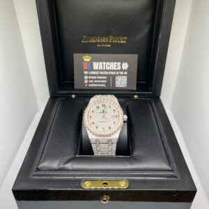 Audemars Piguet Royal Oak Arabic Dial Big Diamond Bezel Fully Iced Out Stainless Steel & Rose Gold 41mm 1:1