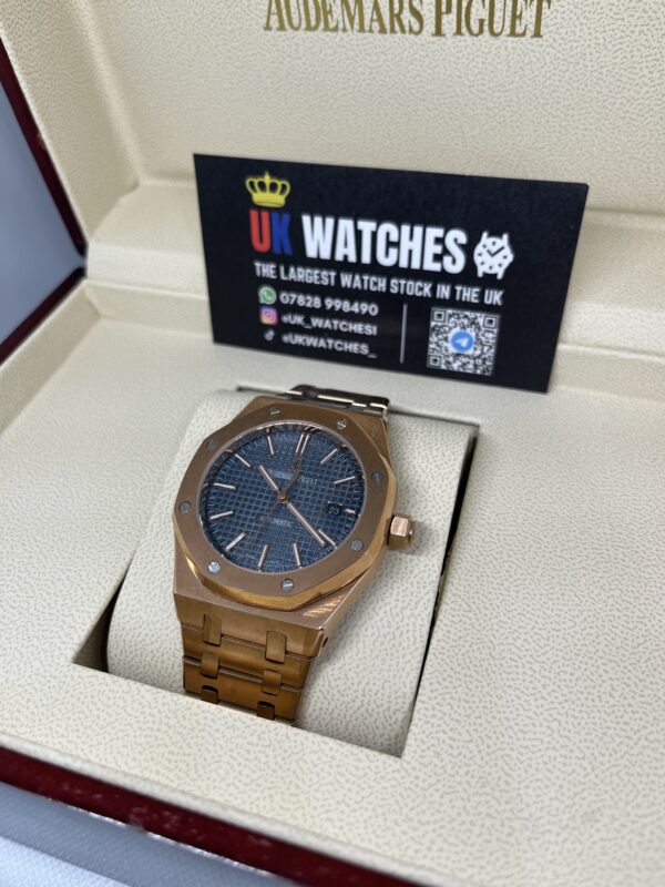 Audemars Piguet Royal Oak Blue Dial Full Rose Gold 41mm (2)