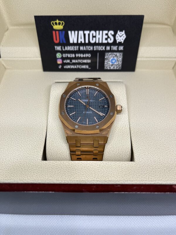 Audemars Piguet Royal Oak Blue Dial Full Rose Gold 41mm (4)