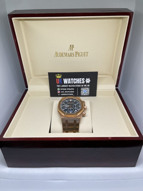 Audemars Piguet Royal Oak Chronograph Blue Dial Full Rose Gold 41mm (1)