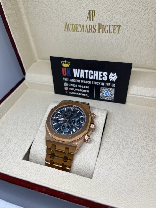 Audemars Piguet Royal Oak Chronograph Blue Dial Full Rose Gold 41mm (2)
