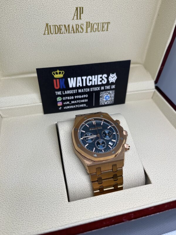 Audemars Piguet Royal Oak Chronograph Blue Dial Full Rose Gold 41mm (3)