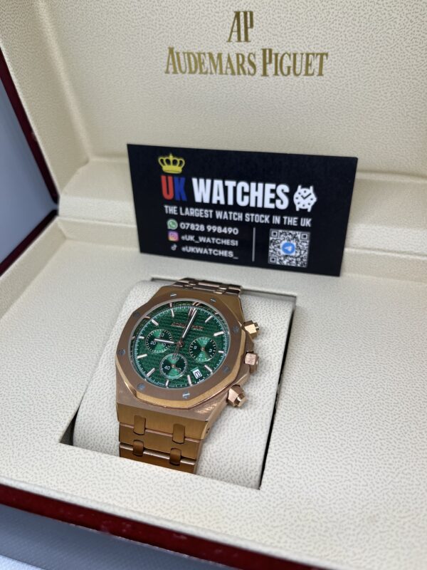 Audemars Piguet Royal Oak Chronograph Green Dial Full Rose Gold 41mm (2)