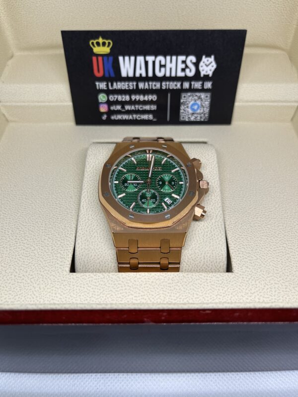 Audemars Piguet Royal Oak Chronograph Green Dial Full Rose Gold 41mm (4)