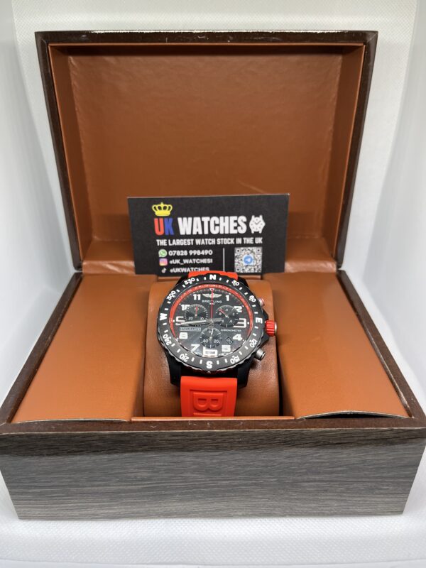 Breitling Endurance Pro Black Dial Red Strap 44mm (1)