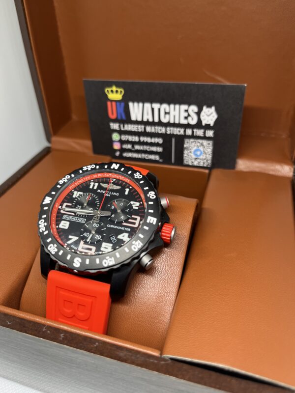 Breitling Endurance Pro Black Dial Red Strap 44mm (2)