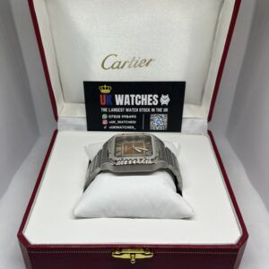 Cartier Santos Orange Dial Stainless Steel Large 40mm (5)