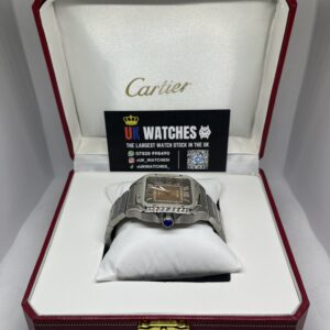 Cartier Santos Orange Dial Stainless Steel Large 40mm (6)