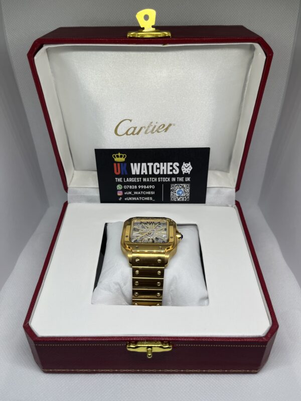 Cartier Santos Skeleton Dial Full Yellow Gold Large 40mm (1)
