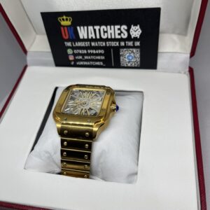 Cartier Santos Skeleton Dial Full Yellow Gold Large 40mm (2)