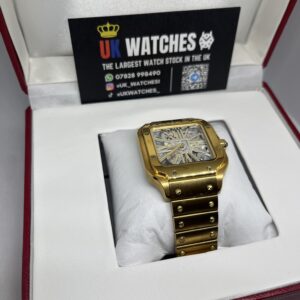 Cartier Santos Skeleton Dial Full Yellow Gold Large 40mm (3)