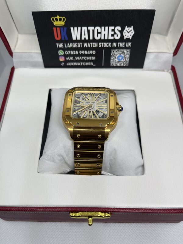 Cartier Santos Skeleton Dial Full Yellow Gold Large 40mm (4)