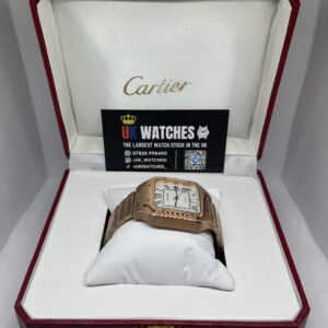 Cartier Santos White Dial Full Rose Gold Large 40mm (5)