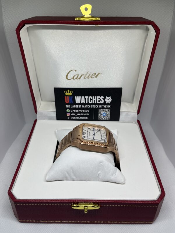 Cartier Santos White Dial Full Rose Gold Large 40mm (5)