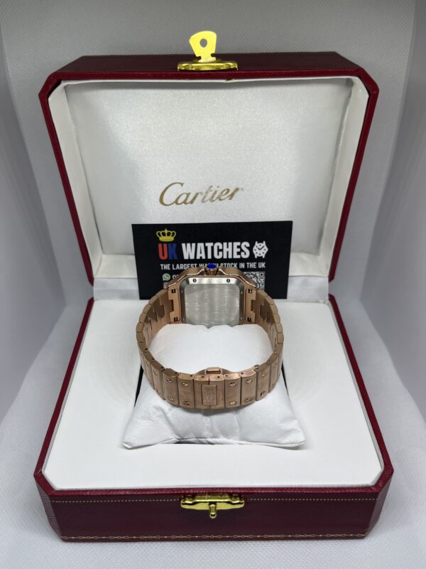 Cartier Santos White Dial Full Rose Gold Large 40mm (7)