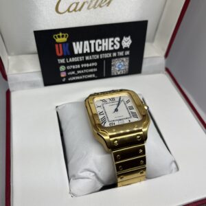 Cartier Santos White Dial Full Yellow Gold Large 40mm (3)