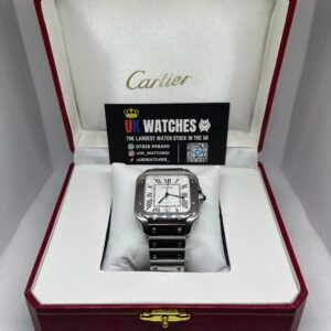 Cartier Santos White Dial Stainless Steel Large 40mm (1)