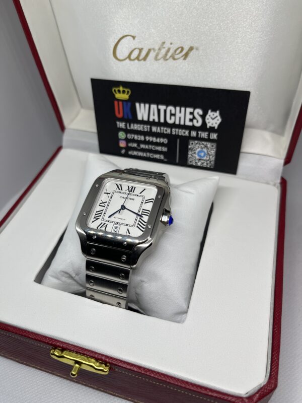 Cartier Santos White Dial Stainless Steel Large 40mm (2)