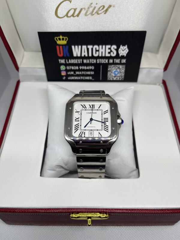 Cartier Santos White Dial Stainless Steel Large 40mm (4)