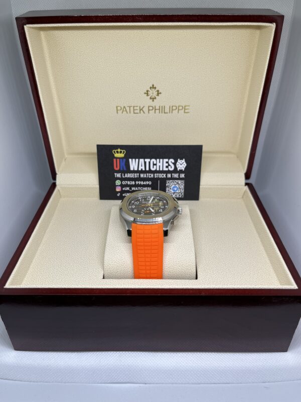 Patek Philippe Aquanaut Chronograph Black Dial Orange Strap Stainless Steel 42mm (1)