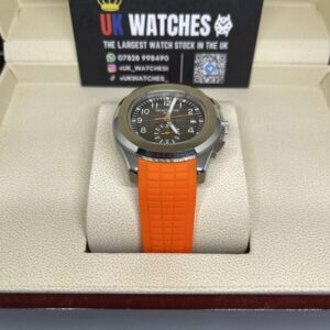 Patek Philippe Aquanaut Chronograph Black Dial Orange Strap Stainless Steel 42mm (4)