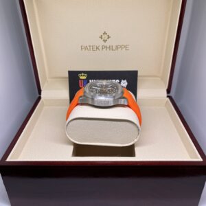 Patek Philippe Aquanaut Chronograph Black Dial Orange Strap Stainless Steel 42mm (5)