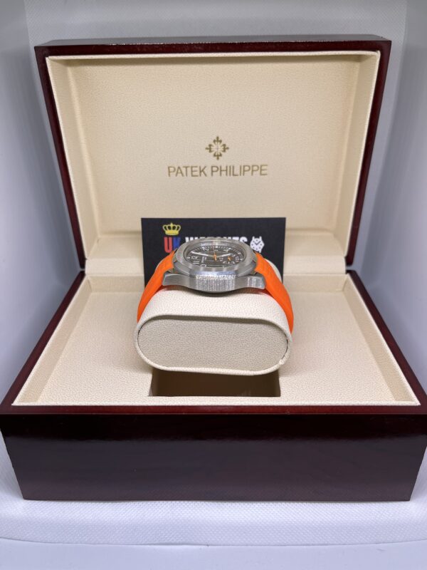 Patek Philippe Aquanaut Chronograph Black Dial Orange Strap Stainless Steel 42mm (5)