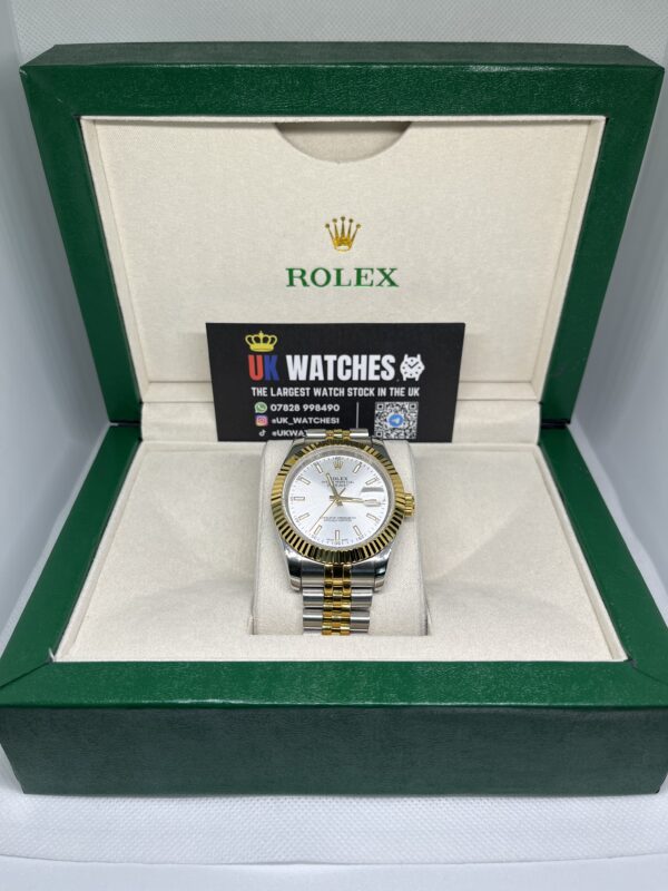 Rolex Datejust White Dial Yellow Gold Bi-Metal 41mm (1)