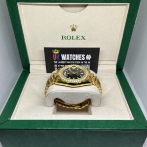 Rolex Day-Date Black Baguette RBR Diamond Bezel Full Yellow Gold 40mm (5)