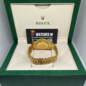 Rolex Day-Date Black Baguette RBR Diamond Bezel Full Yellow Gold 40mm (7)