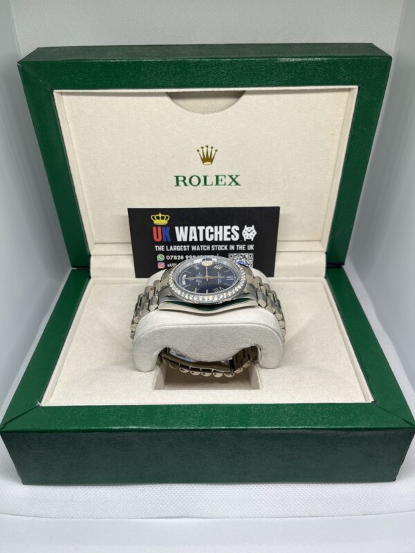 Rolex Day-Date Blue Dial RBR Diamond Bezel Stainless Steel 40mm (5)