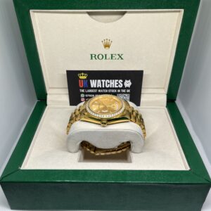 Rolex Day-Date ‘Champagne' Dial RBR Diamond Bezel Full Yellow Gold 40mm (6)