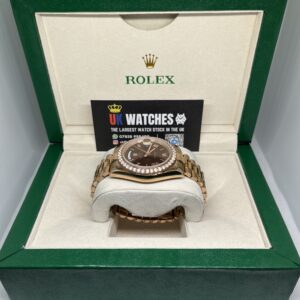 Rolex Day-Date ‘Chocolate' Dial RBR Diamond Bezel Full Rose Gold 40mm (5)