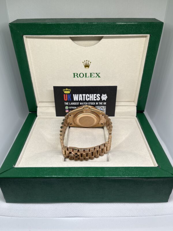 Rolex Day-Date ‘Chocolate' Dial RBR Diamond Bezel Full Rose Gold 40mm (7)