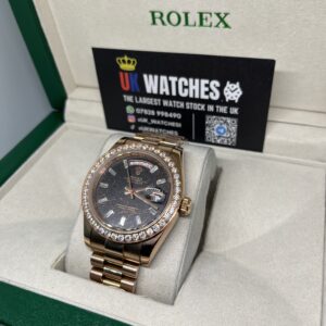 Rolex Day-Date ‘Eisenkiesel' Dial RBR Diamond Bezel Full Rose Gold 40mm (2)