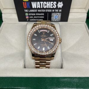 Rolex Day-Date ‘Eisenkiesel' Dial RBR Diamond Bezel Full Rose Gold 40mm (4)