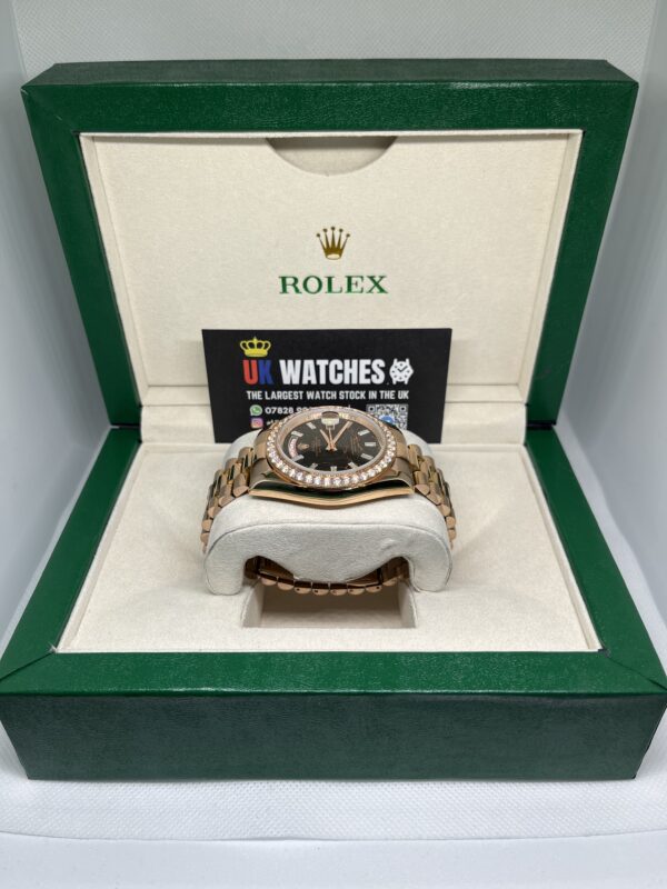 Rolex Day-Date ‘Eisenkiesel' Dial RBR Diamond Bezel Full Rose Gold 40mm (5)