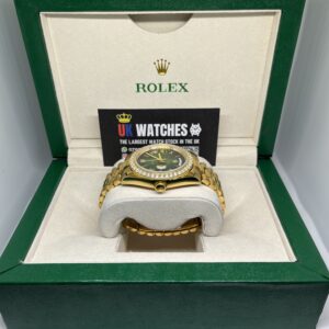 Rolex Day-Date Green Ombre RBR Diamond Bezel Full Yellow Gold 40mm (6)