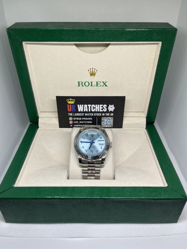 Rolex Day-Date ‘Ice Blue' Platinum Arabic Dial Stainless Steel 40mm (1)