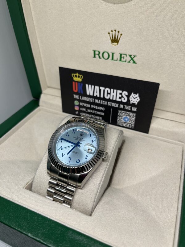 Rolex Day-Date ‘Ice Blue' Platinum Arabic Dial Stainless Steel 40mm (2)