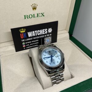 Rolex Day-Date ‘Ice Blue' Platinum Arabic Dial Stainless Steel 40mm (3)
