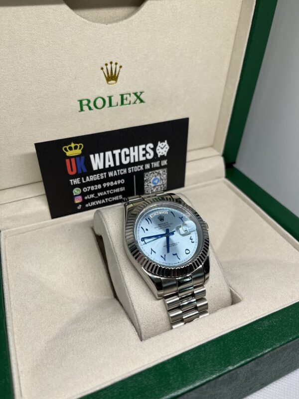Rolex Day-Date ‘Ice Blue' Platinum Arabic Dial Stainless Steel 40mm (3)