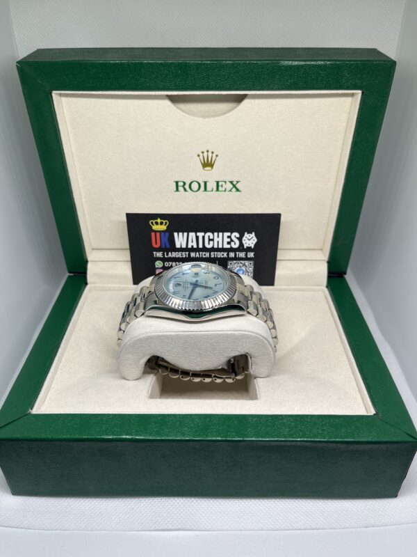 Rolex Day-Date ‘Ice Blue' Platinum Arabic Dial Stainless Steel 40mm (5)