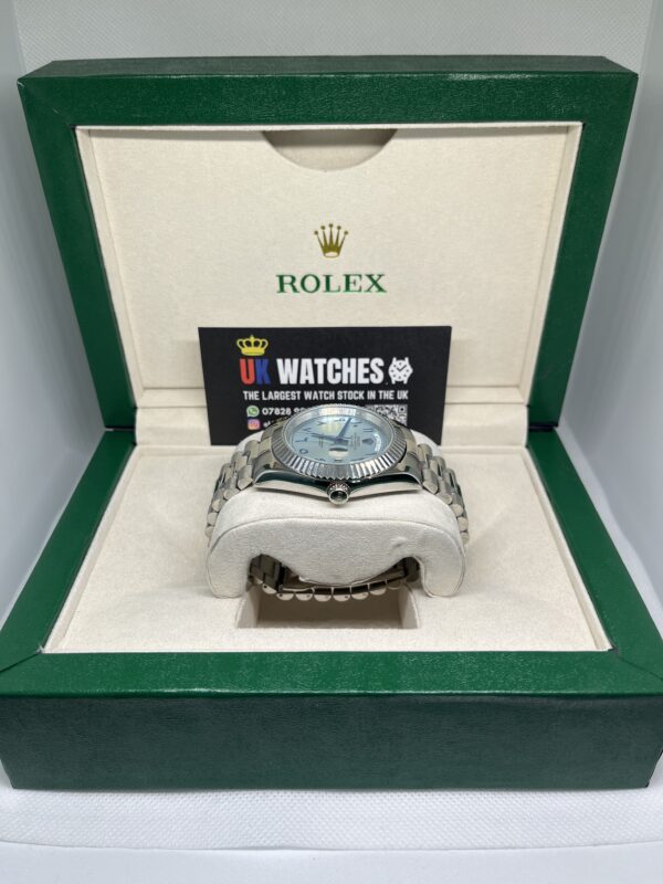 Rolex Day-Date ‘Ice Blue' Platinum Arabic Dial Stainless Steel 40mm (6)