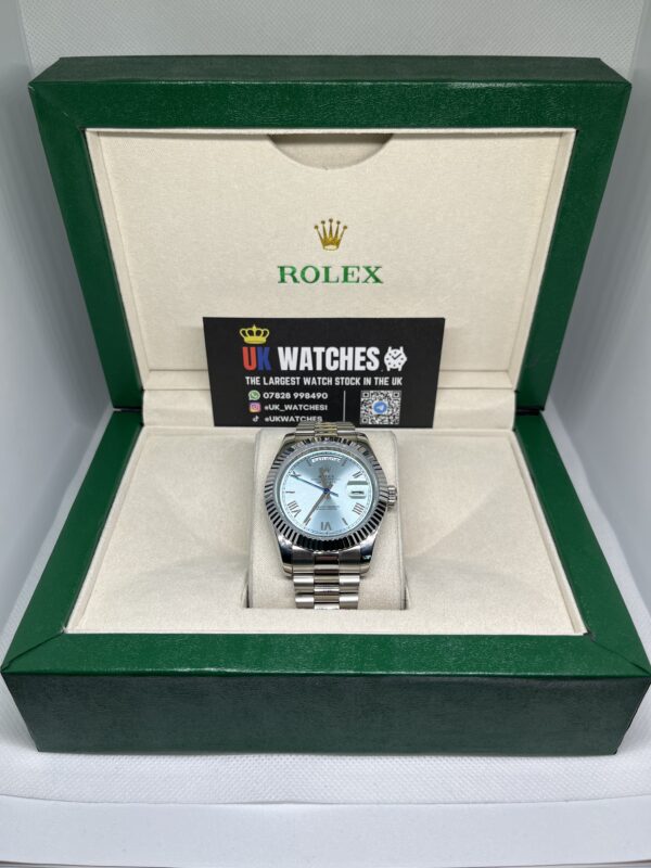Rolex Day-Date ‘Ice Blue' Platinum Dial Stainless Steel 40mm (1)