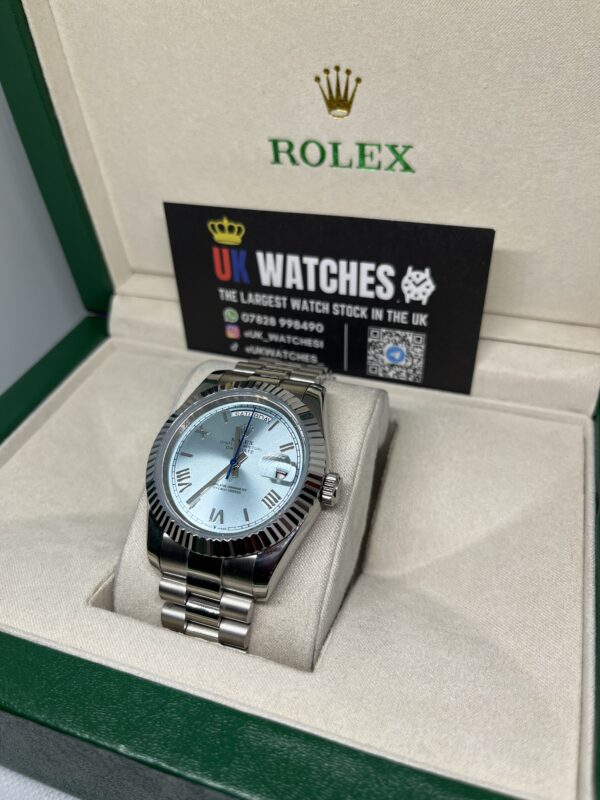Rolex Day-Date ‘Ice Blue' Platinum Dial Stainless Steel 40mm (2)